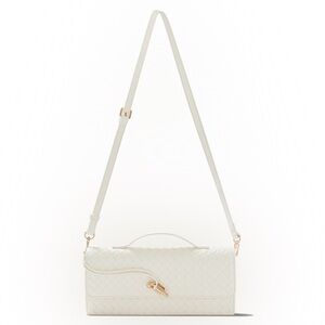 Few Moda Theia Bag Cream vegan leather streamline purse top handle clutch purse